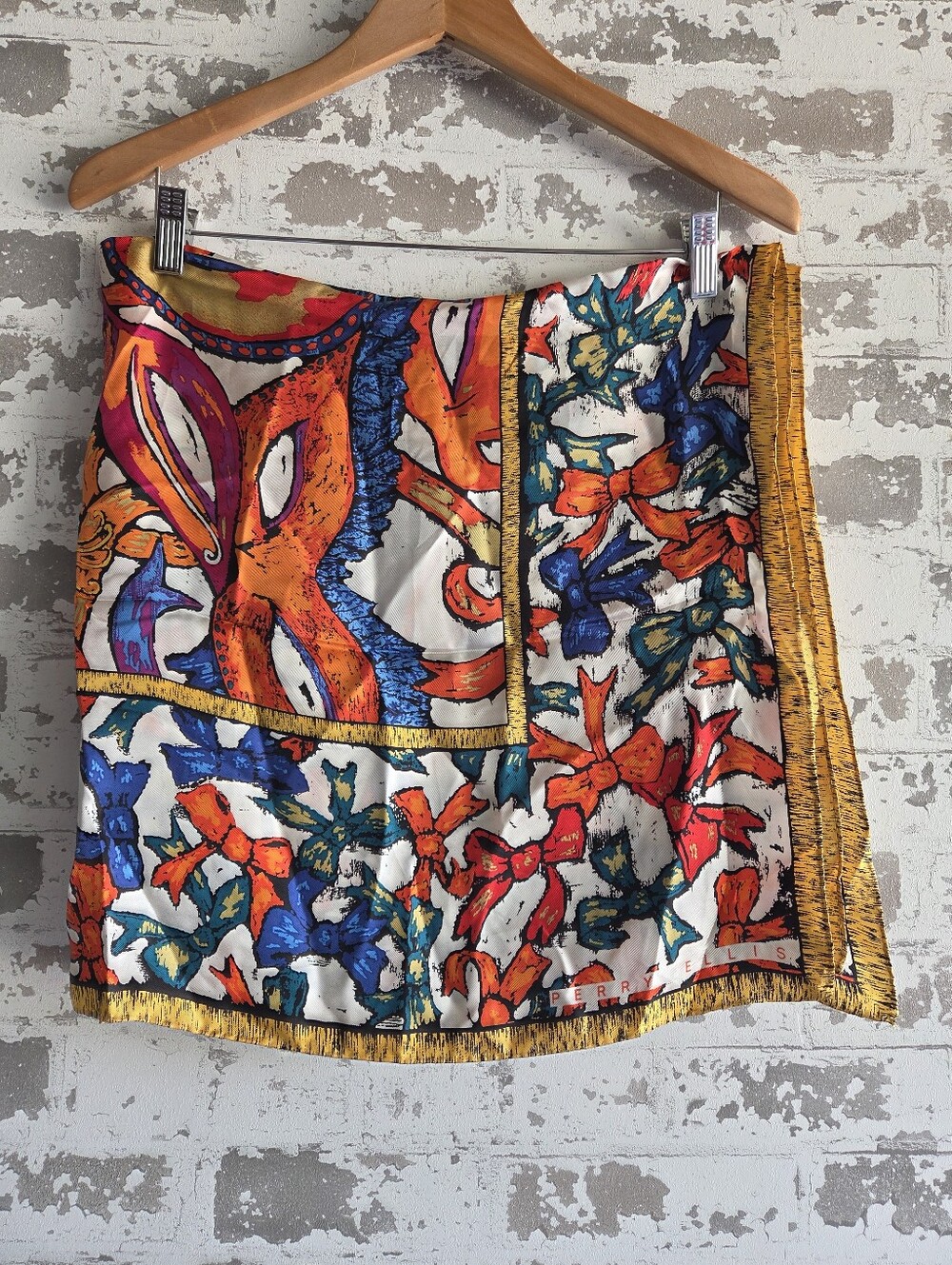 ​VTG Perry Ellis 100% Silk Masquerade Mask Scarf